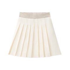 COCO BLANC 2PC FLORAL BLOUSE WITH STRIPE WAIST PLEATED SKIRT