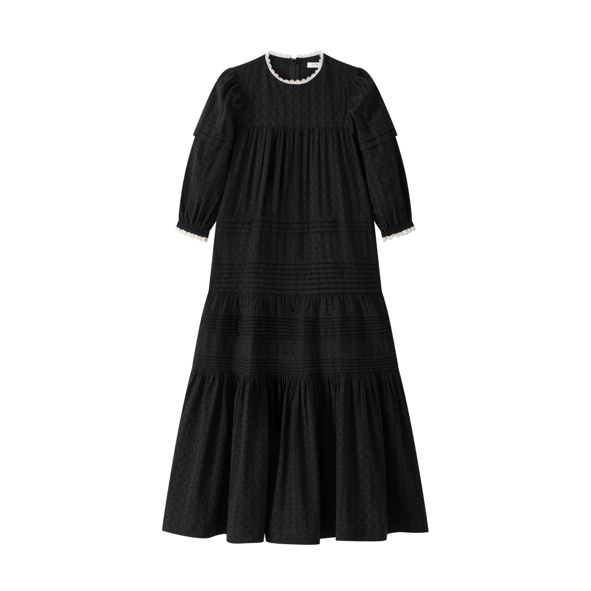 COCO BLANC HORIZONTAL PLEAT DETAIL MAXI DRESS