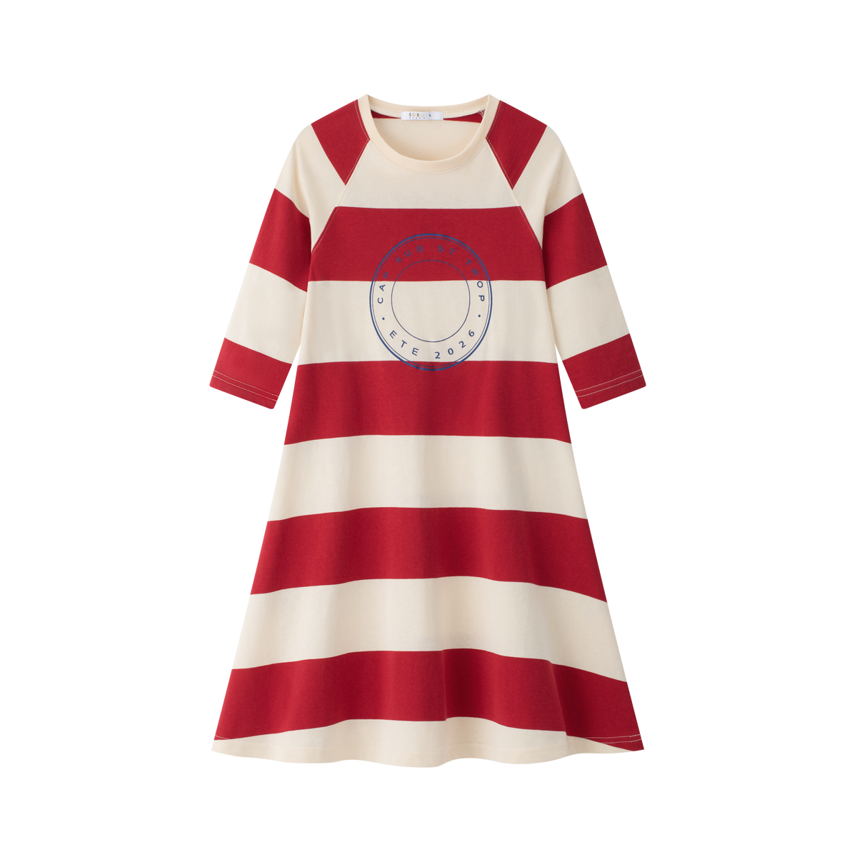 COCO BLANC STRIPED A-LINE DRESS