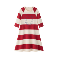 COCO BLANC STRIPED A-LINE DRESS
