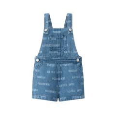 COCO BLANC PRINTED DENIM OVERALLS