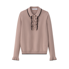 COCO BLANC 2PC RUFFLE SWEATER WITH CREPE SKIRT