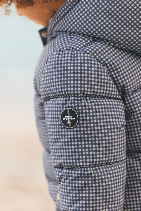 TARTINE ET CHOCOLAT GINGHAM HOODED COAT