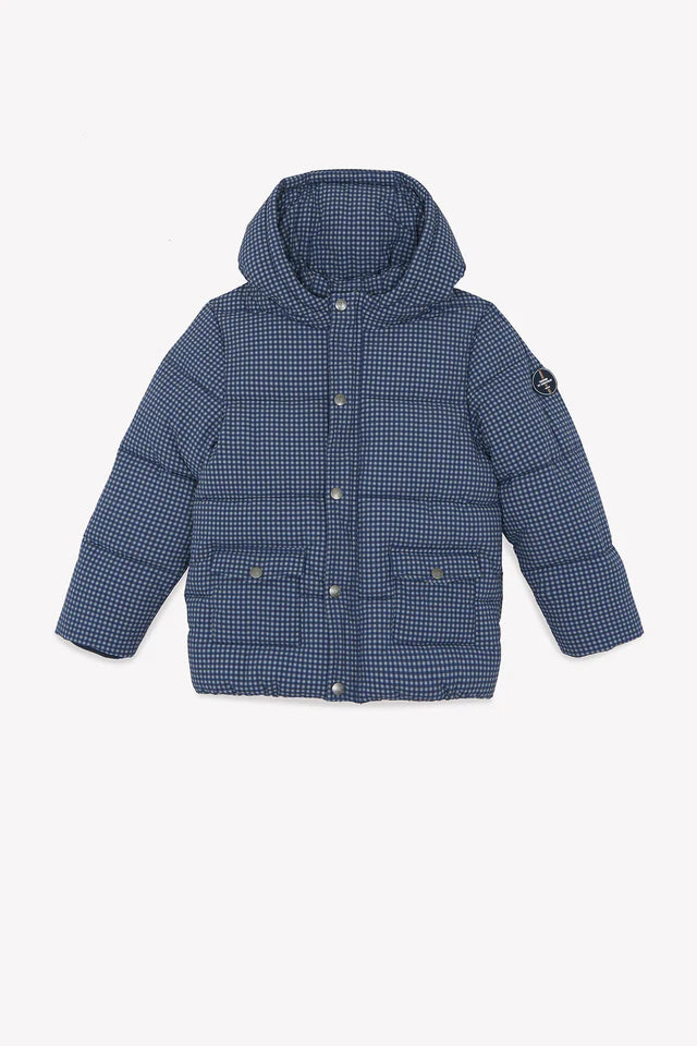 TARTINE ET CHOCOLAT GINGHAM HOODED COAT