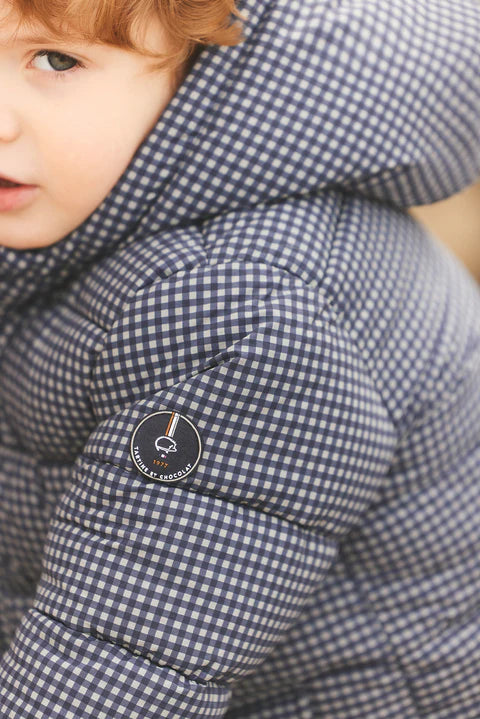 TARTINE ET CHOCOLAT GINGHAM HOODED COAT