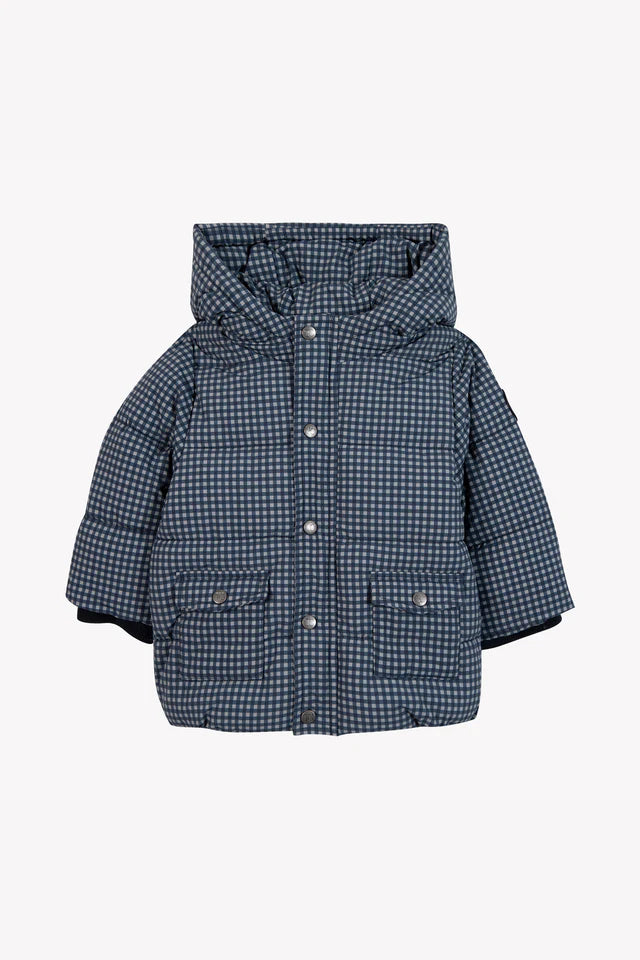 TARTINE ET CHOCOLAT GINGHAM HOODED COAT