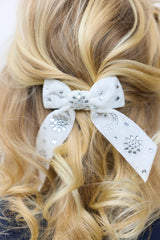 TARTINE ET CHOCOLAT BEADED VELVET HAIR BOW