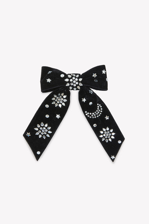 TARTINE ET CHOCOLAT BEADED VELVET HAIR BOW