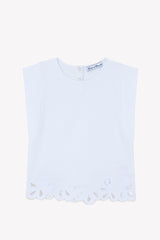 TARTINE ET CHOCOLAT VEST WITH EYELET TRIM