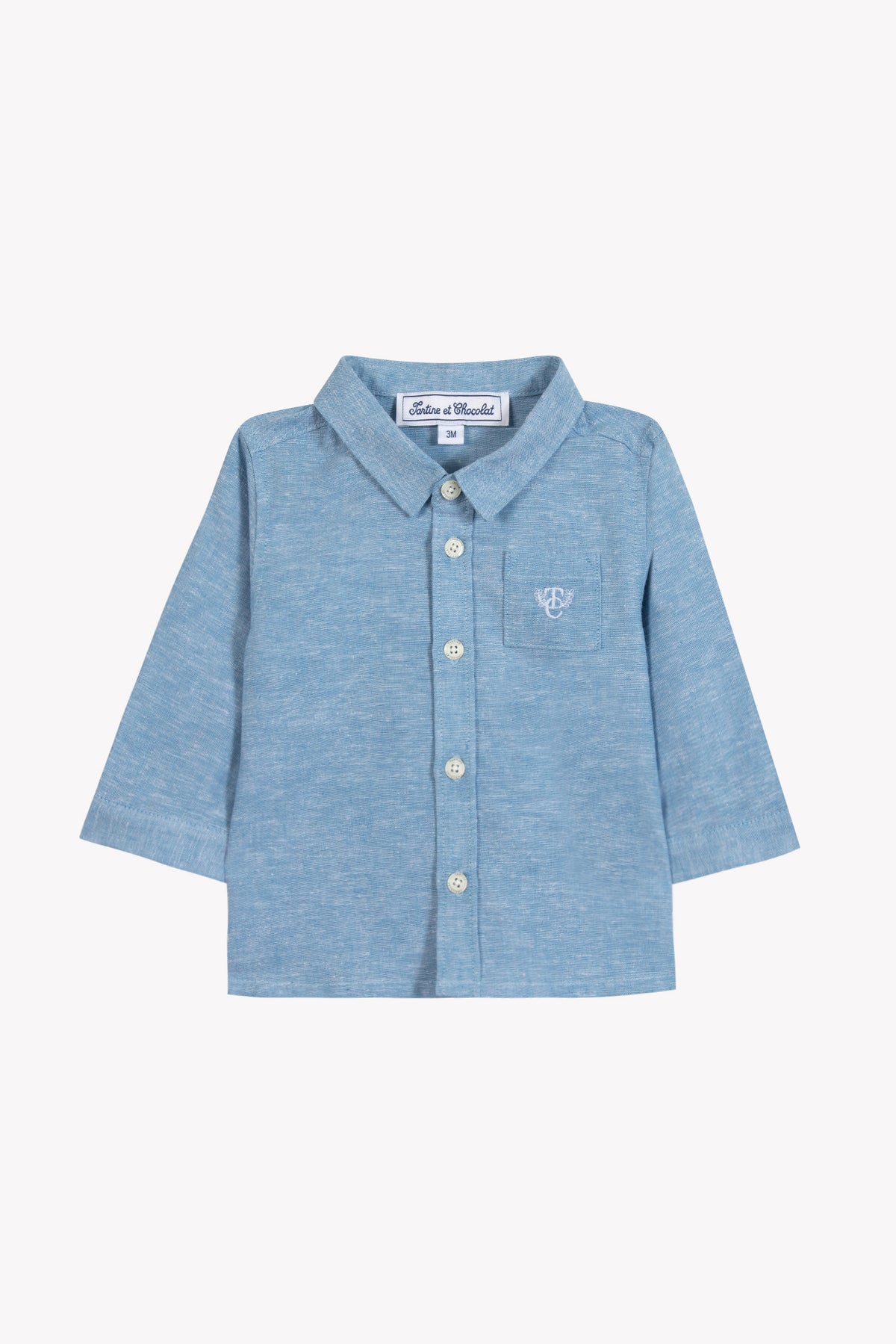 TARTINE ET CHOCOLAT LONG SLEEVE BUTTON UP COLLAR SHIRT