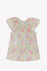 TARTINE ET CHOCOLAT FLORAL SMOCKED BLOUSE