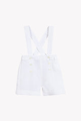 TARTINE ET CHOCOLAT 2PC S/S COLLAR SNAP ONESIE WITH SHORT OVERALL