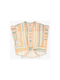 DIXIE S/S FRONT TIE STRIPED TOP