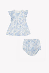 TARTINE ET CHOCOLAT 2PC PRINTED RUFFLE SLEEVE BLOUSE WITH BLOOMER