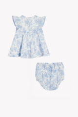 TARTINE ET CHOCOLAT 2PC PRINTED RUFFLE SLEEVE BLOUSE WITH BLOOMER