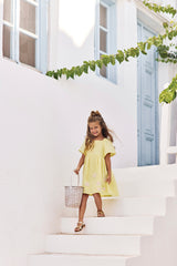 TARTINE ET CHOCOLAT FLOWY SLEEVE FLOWER EMB. DETAIL DRESS