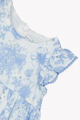 TARTINE ET CHOCOLAT PRINTED ROMPER WITH RUFFLE SLEEVES