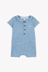 TARTINE ET CHOCOLAT SHORT SLEEVE COLLAR ROMPER WITH BUTTONS