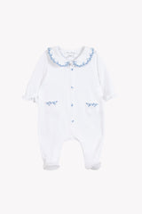 TARTINE ET CHOCOLAT FOOTIE WITH PRINTED COLLAR POCKETS AND FEET