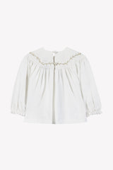 TARTINE ET CHOCOLAT LONG SLEEVE SMOCKED DETAIL BLOUSE