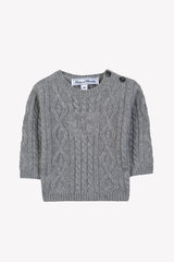 TARTINE ET CHOCOLAT TC LOGO KNIT PULLOVER SWEATER BUTTON BY SHOULDER