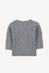 TARTINE ET CHOCOLAT TC LOGO KNIT PULLOVER SWEATER BUTTON BY SHOULDER