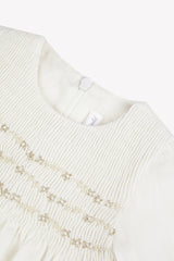 TARTINE ET CHOCOLAT LONG SLEEVE SMOCKED DRESS