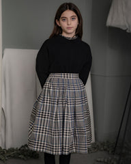 COSMOSOPHIE TAMI PLAID PLEATED SKIRT