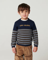 COPENHAGEN COLORS STRIPED LOGO SWEATER