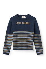 COPENHAGEN COLORS STRIPED LOGO SWEATER