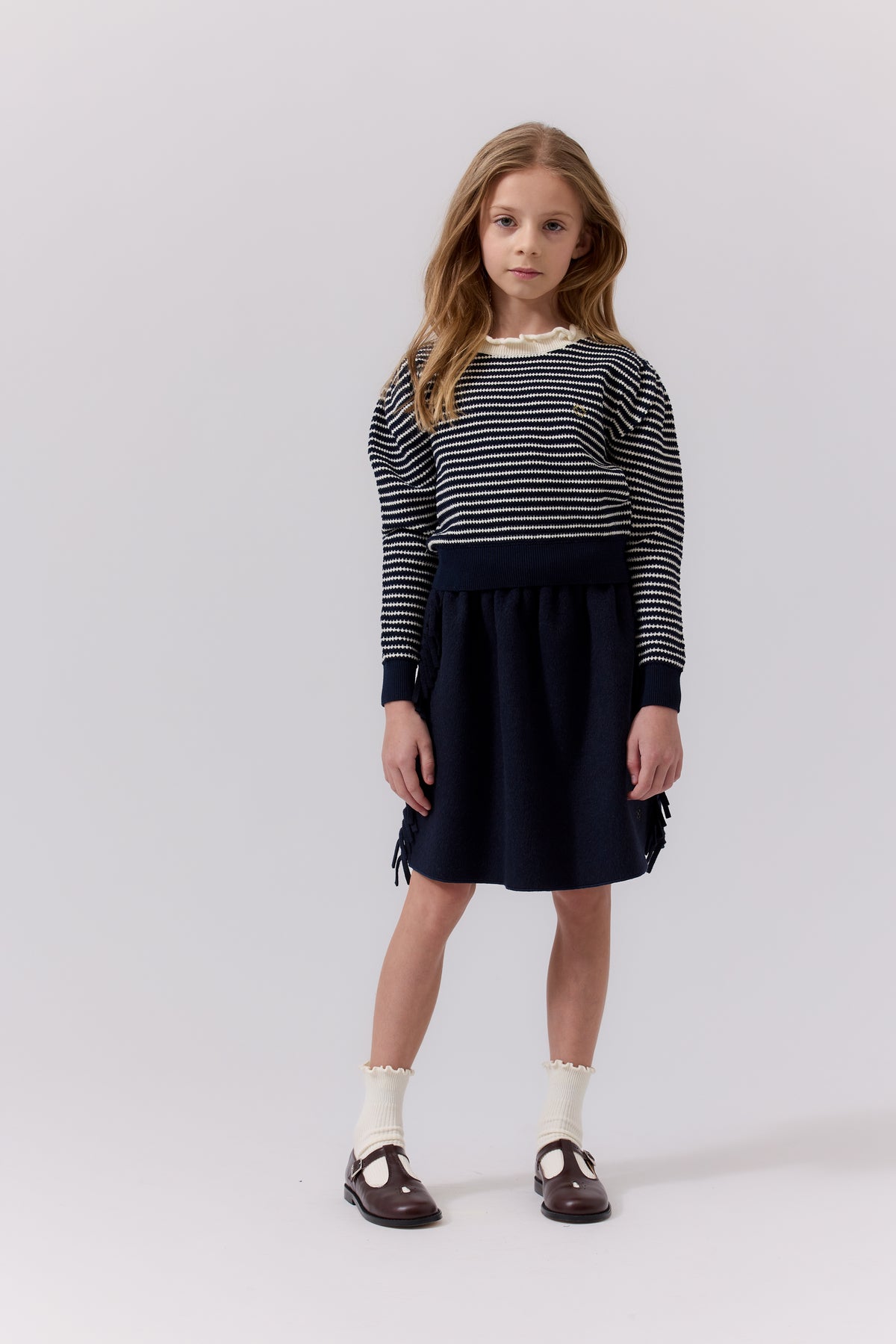 COTTIER 2PC CLIO STRIPED SWEATER WITH SKIRT