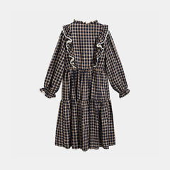 CERA UNA VOLTA BELLA CHECK PLAID PRINT DRESS