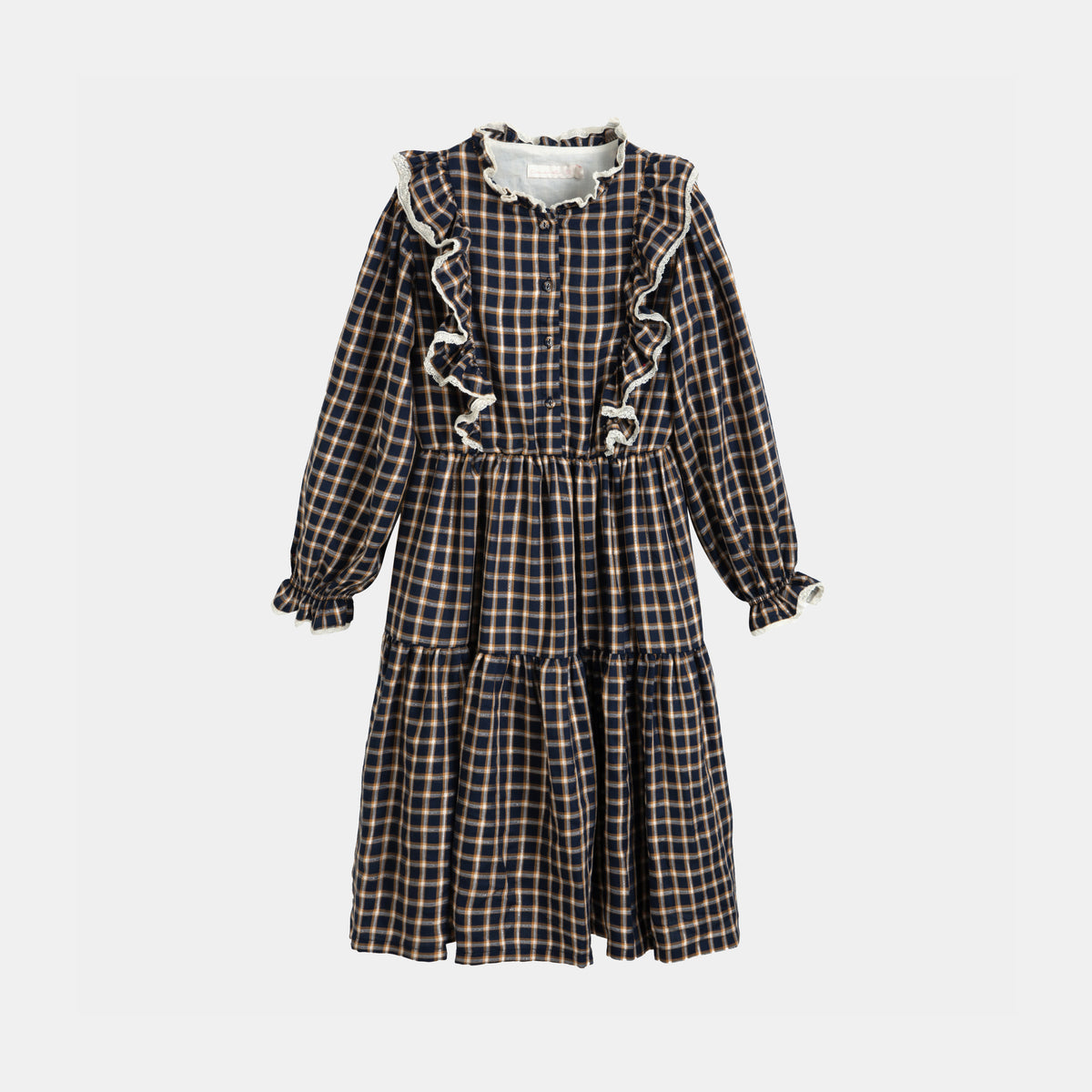 CERA UNA VOLTA BELLA CHECK PLAID PRINT DRESS