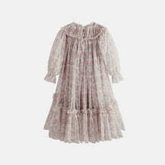 CERA UNA VOLTA MARISOL TUELLE ROSE PRINT RUFFLE DETAIL DRESS