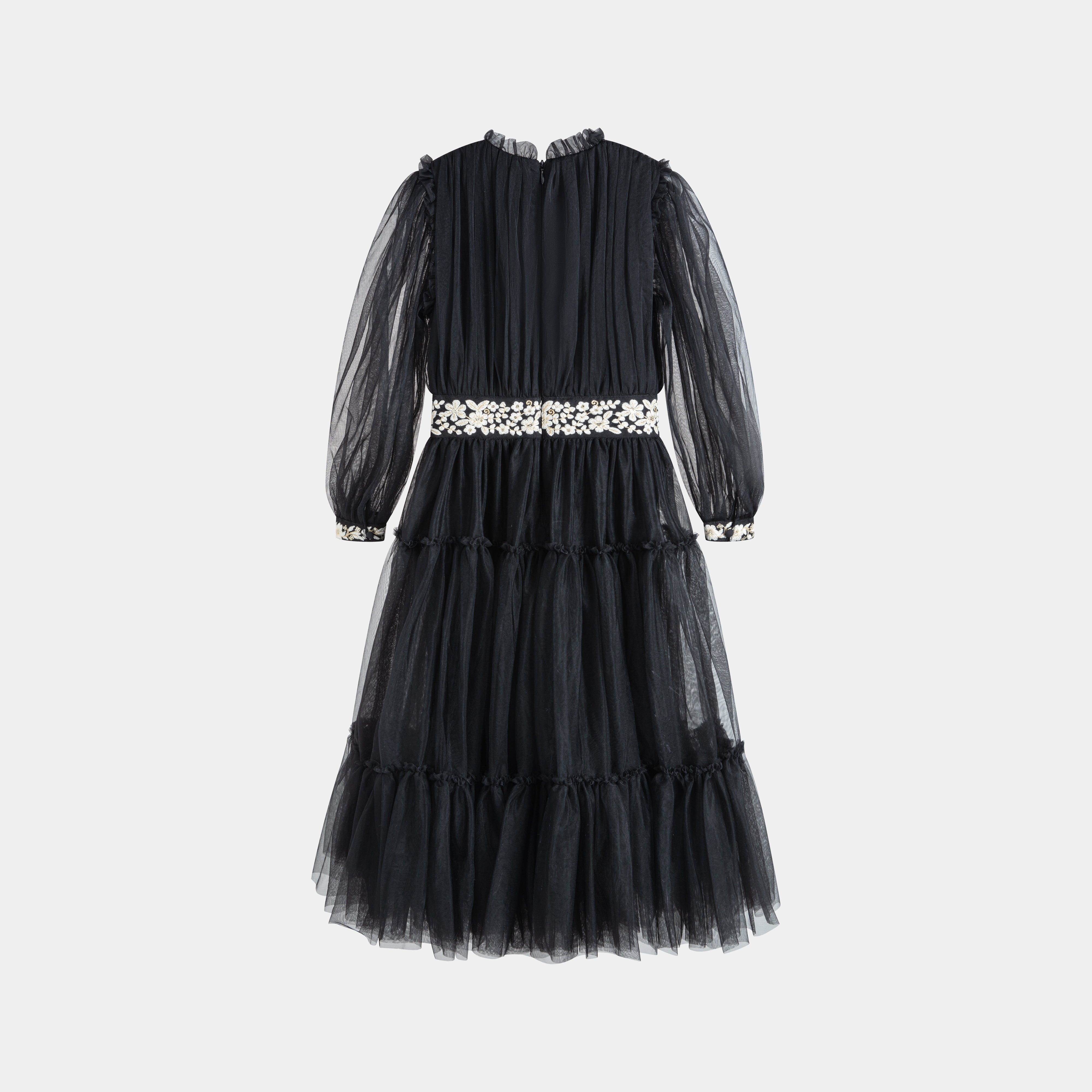 CERA UNA VOLTA MILIE TUELLE LAYERED EMBROIDER BELT GOWN