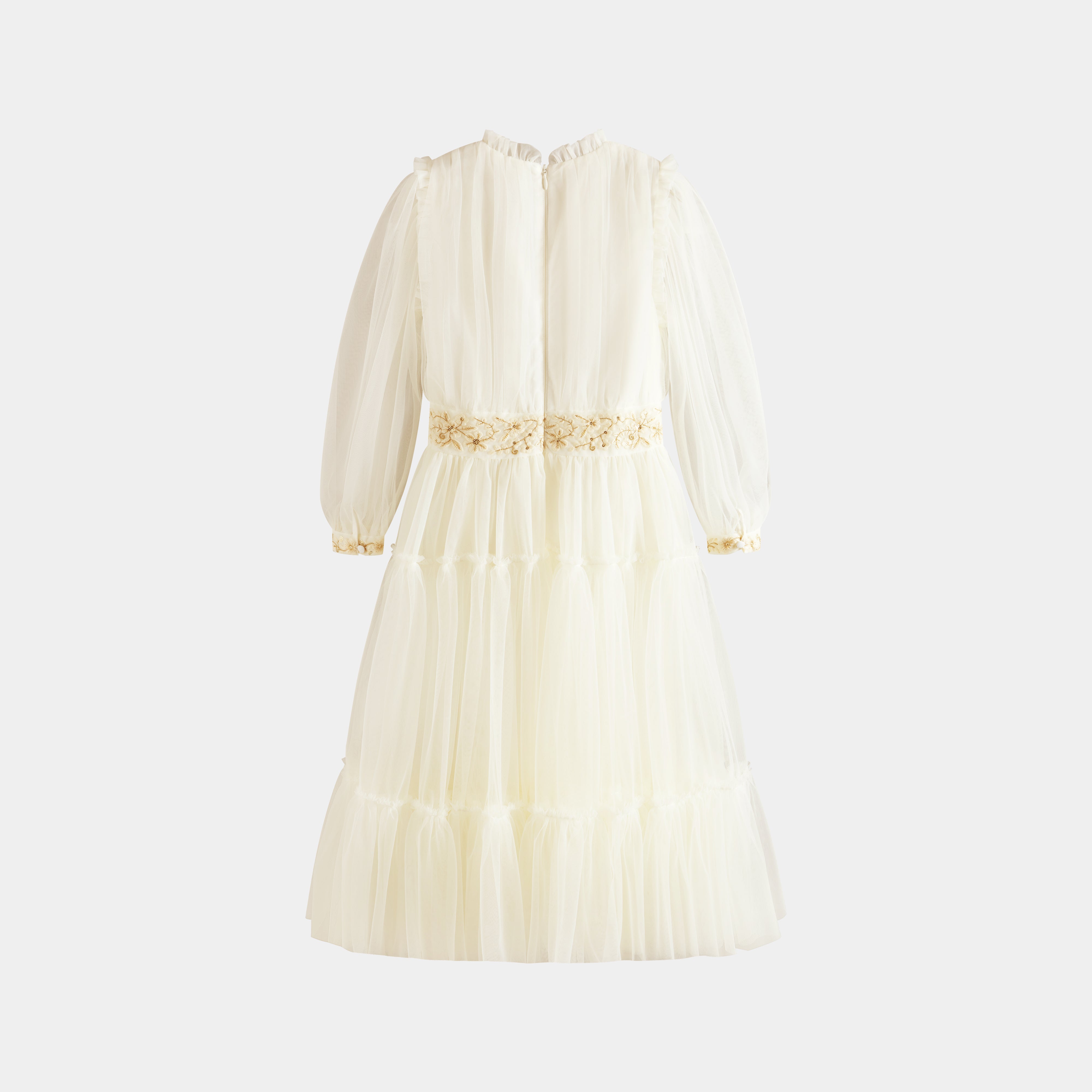CERA UNA VOLTA MILIE TUELLE LAYERED EMBROIDER BELT GOWN