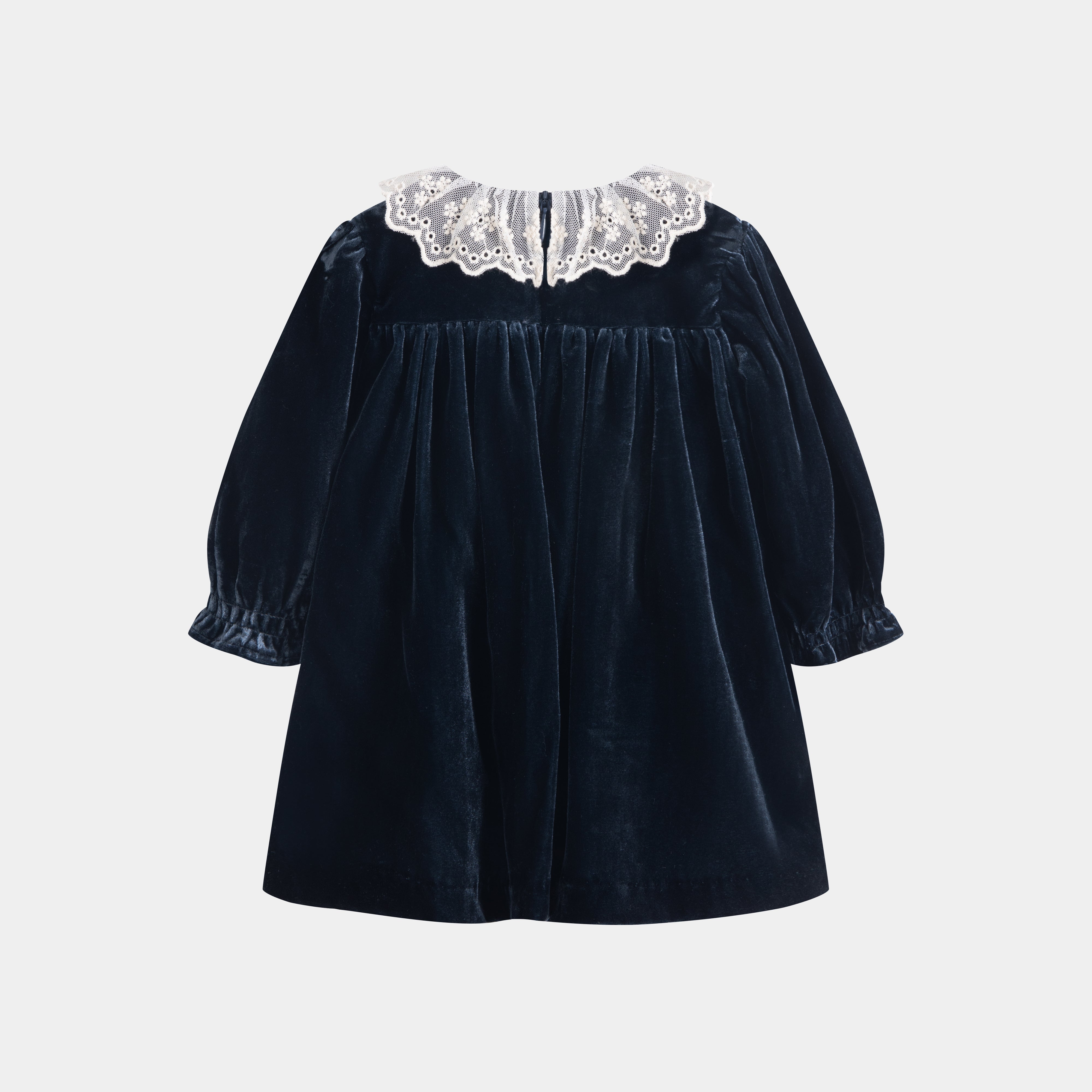 CERA UNA VOLTA MARTINA SMOCKED LACE EYELET COLLAR DRESS