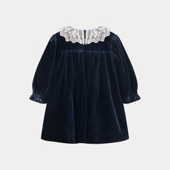 CERA UNA VOLTA MARTINA SMOCKED LACE EYELET COLLAR DRESS