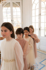 CERA UNA VOLTA MILIE TUELLE LAYERED EMBROIDER BELT GOWN