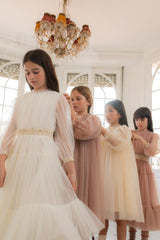 CERA UNA VOLTA MILIE TUELLE LAYERED EMBROIDER BELT GOWN
