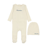 LILETTE 2PC COTTON WORD FOOTIE AND BEANIE SET