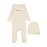 LILETTE 2PC COTTON WORD FOOTIE AND BEANIE SET