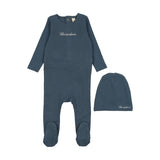 LILETTE 2PC COTTON WORD FOOTIE AND BEANIE SET