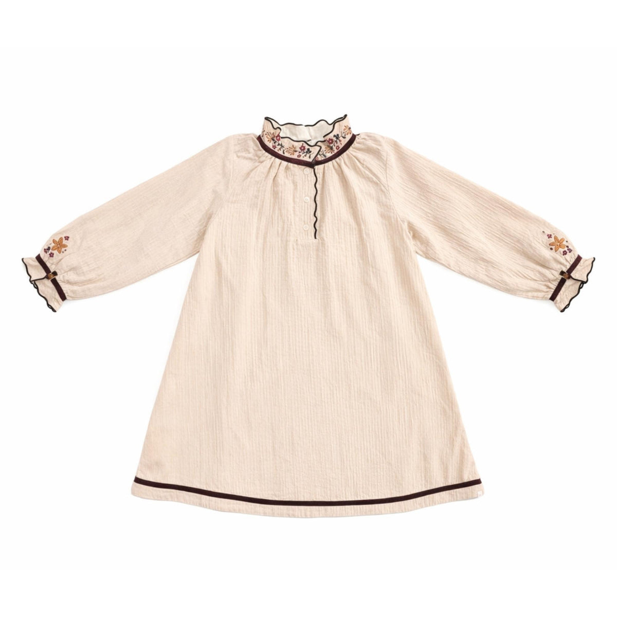 THE LITTLE POETS CARMO EMBROIDERED DETAIL DRESS