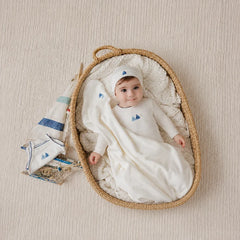 BUBANI 2PC BOAT COLLECTION VELOUR FOOTIE WITH HAT SET