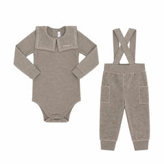 LITTLE PARNI 2PC VELOUR OVERALL SET