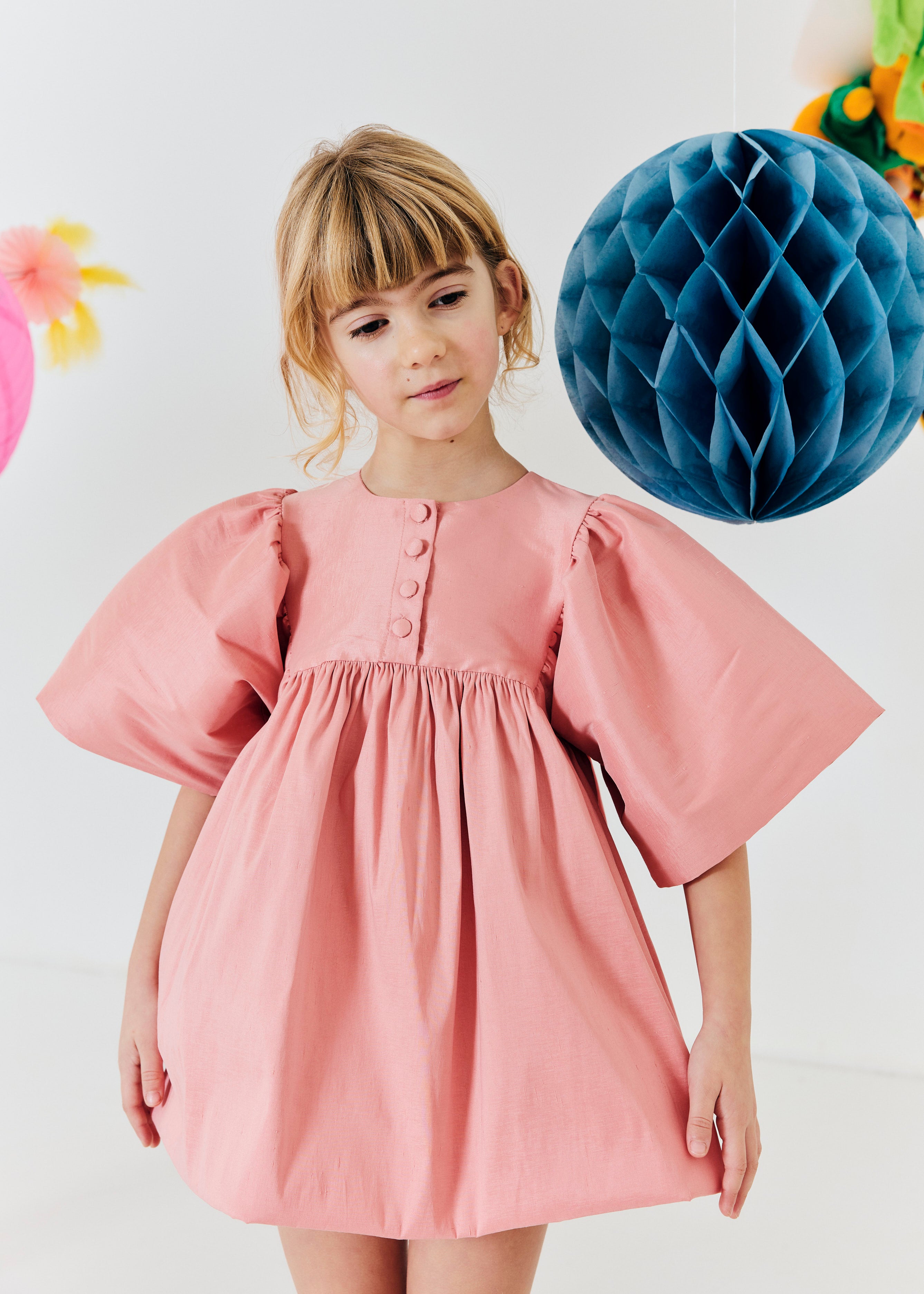 MORLEY YDOL FLOWY SLEEVE 4 BUTTON HIGHWAISTED DRESS