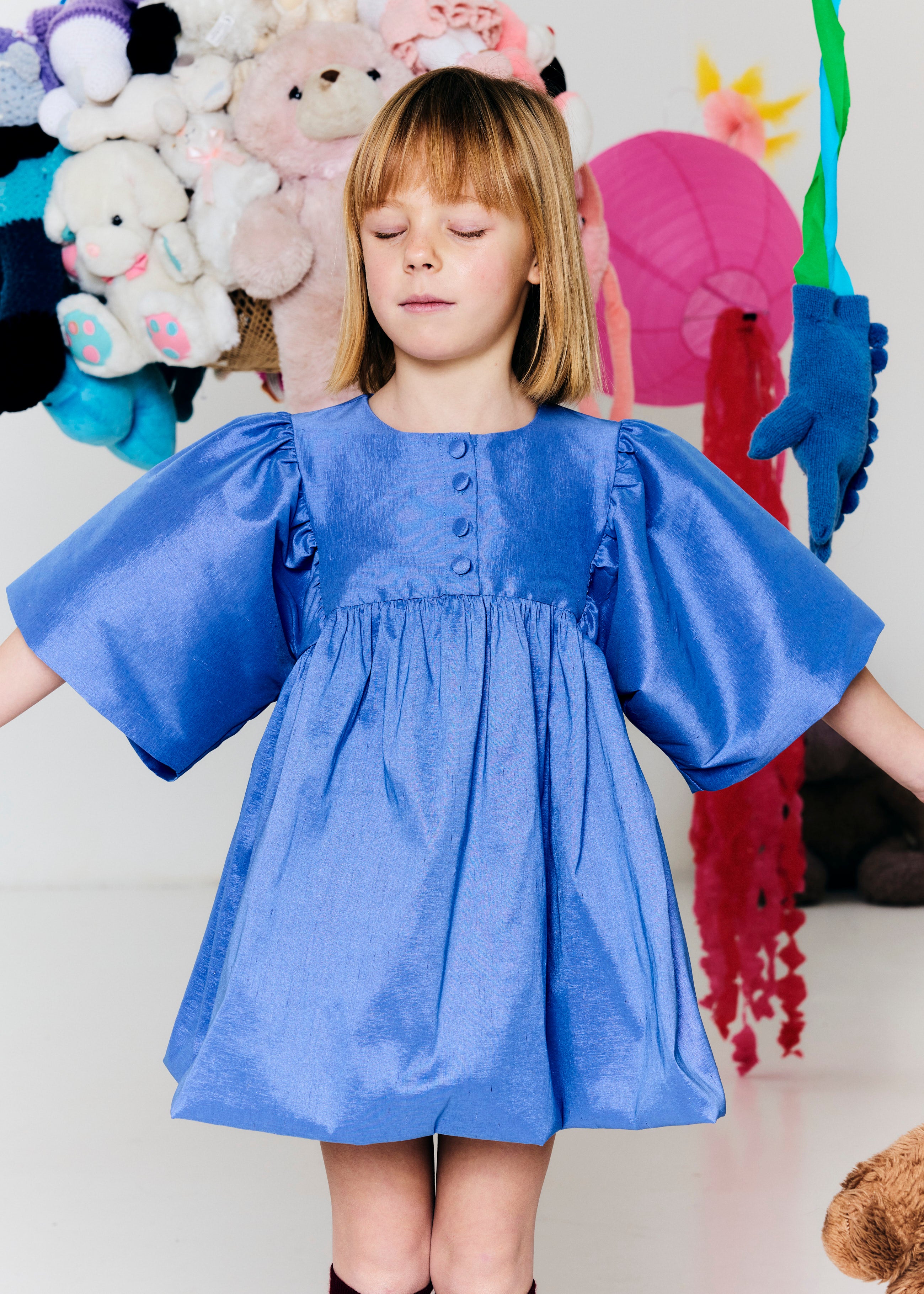 MORLEY YDOL FLOWY SLEEVE 4 BUTTON HIGHWAISTED DRESS