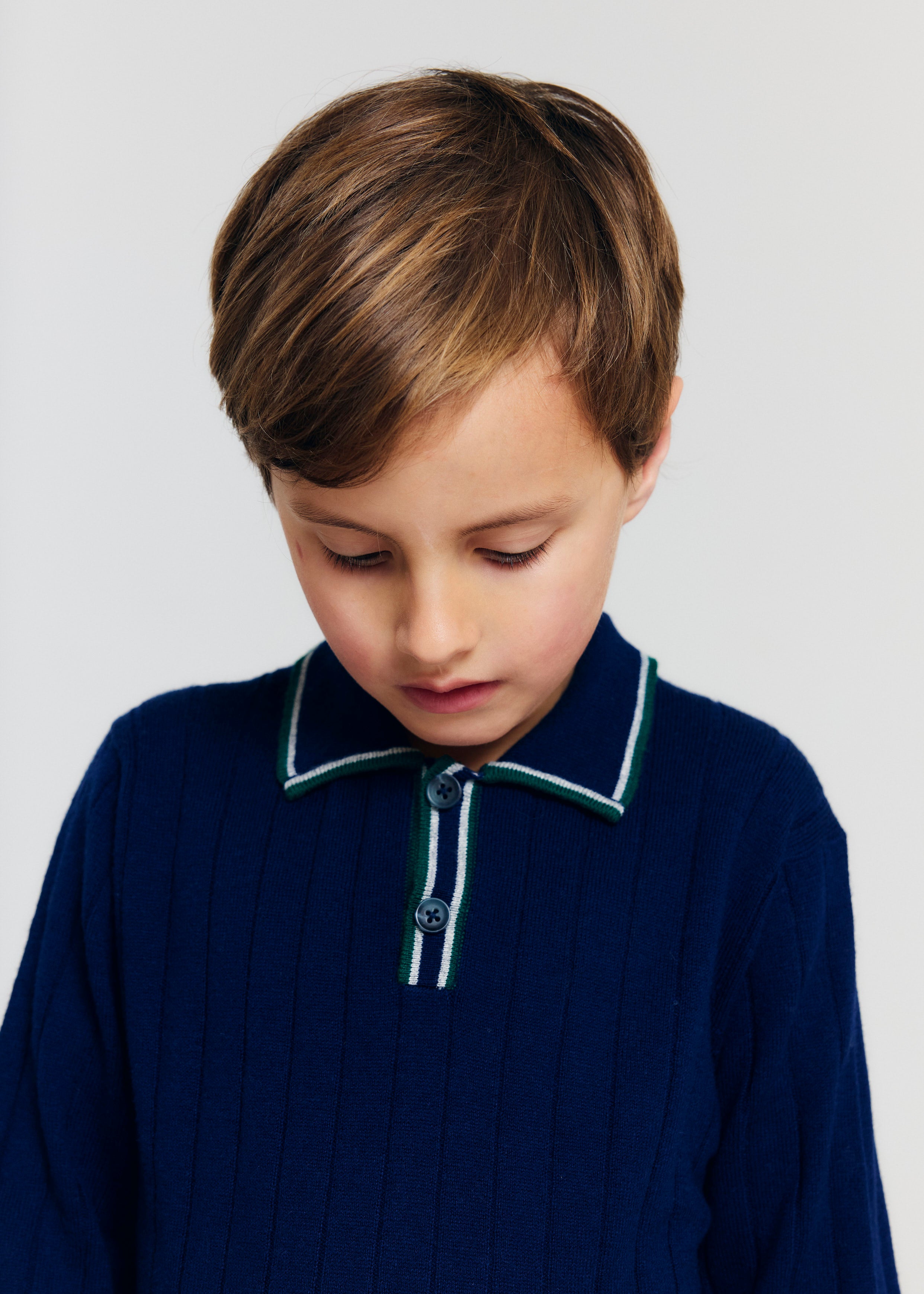 MORLEY YAN LONG SLEEVE KNIT POLO WITH COLOR TRIM