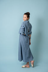 BIRNHAM ON THE SEA 2PC TEEN STONEWASH DENIM BOW SHIRT WITH SKIRT